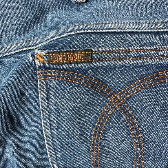 Vintage 80s Long Haul Jeans 44x30 Blue Denim Dark Wash - Picture 3 of 6